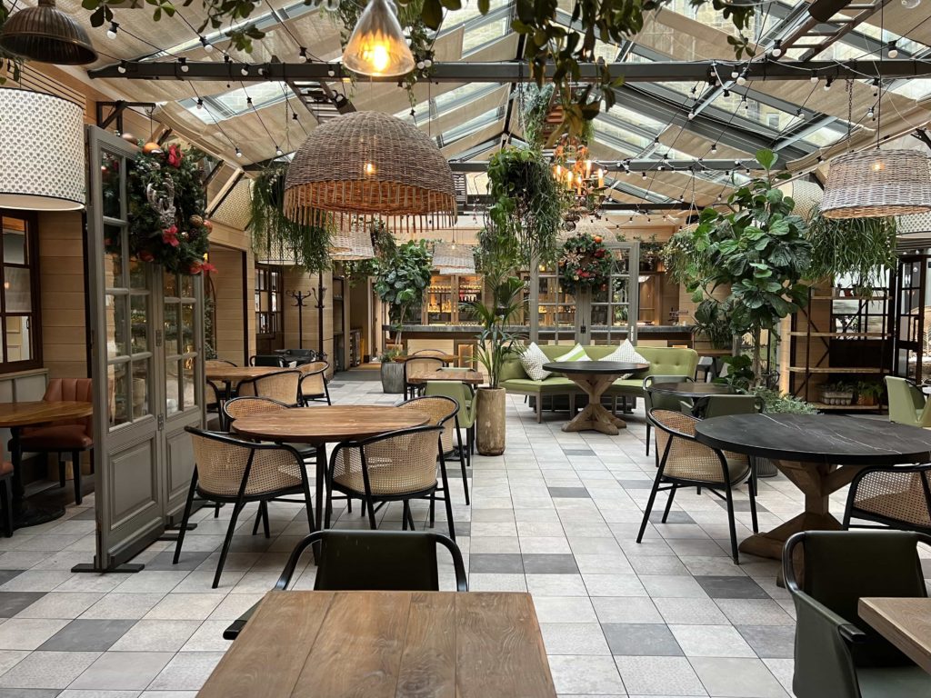 The Garden space within the hotel's inner-courtyard
